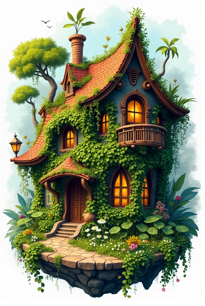 A logo that says RESTAURANT CAMPESTRE CRIOLLO LAS CASUARINAS and an image of a very pretty but not very realistic house covered in vegetation