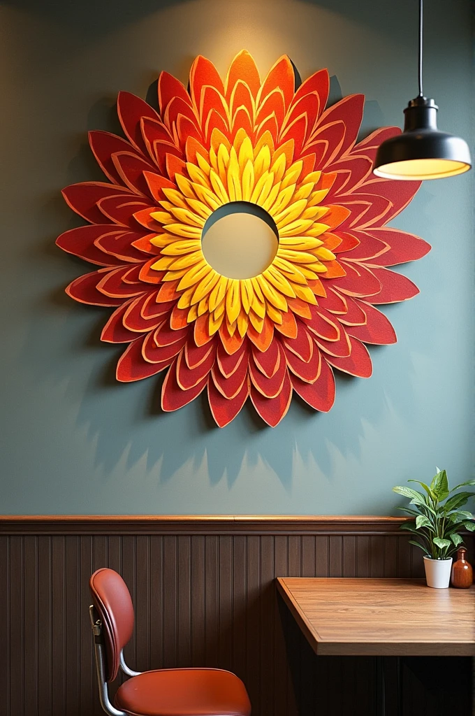 Create a wall art for cafe which is unique, different and used for click pictures