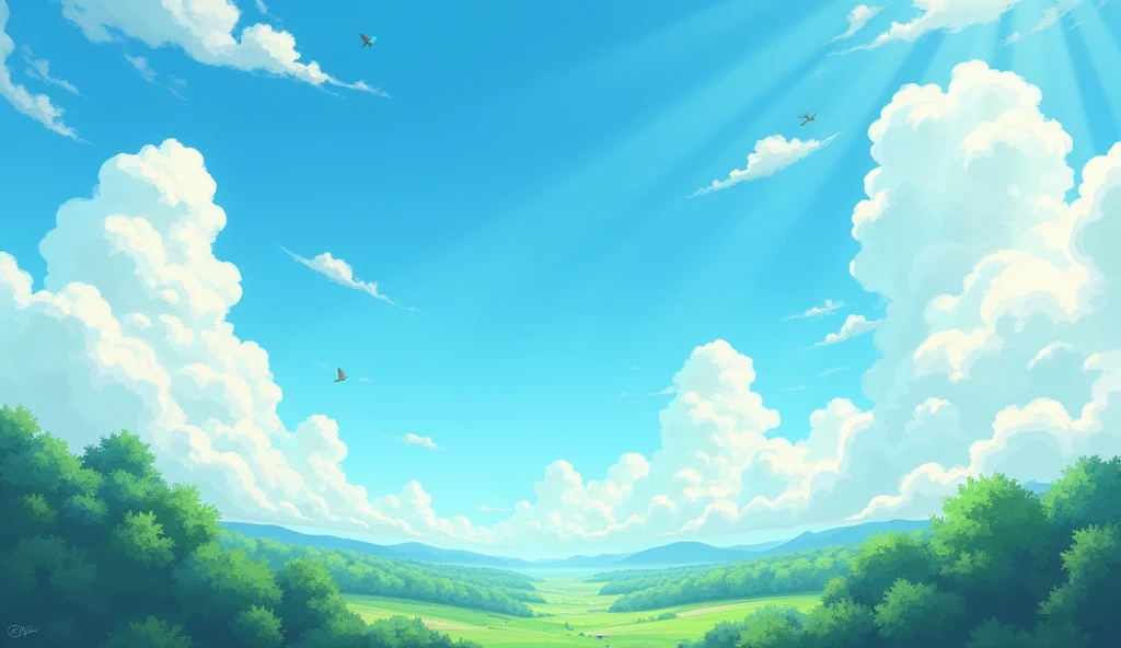 'Summer Sky' in Ghibli style