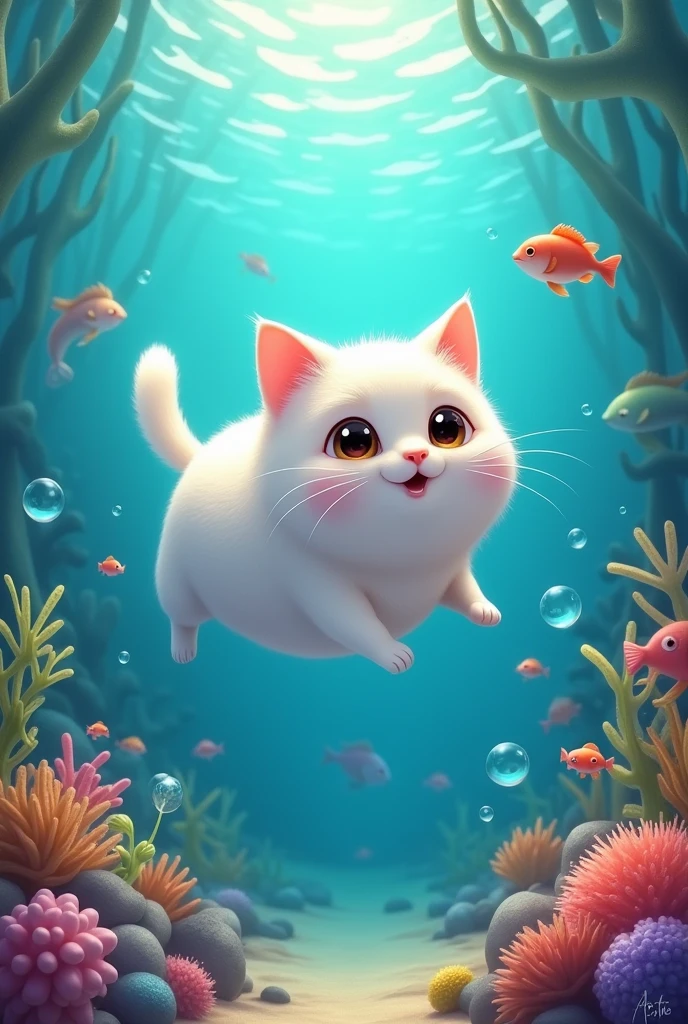 White cat　Munchkin　null中ダイビング　null

