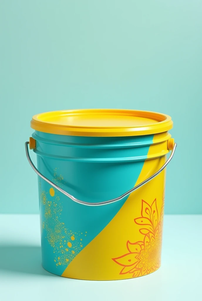 Genaret paint 20ltr bucket print style colour aquamarine and yellow combination called Agni protect primer
