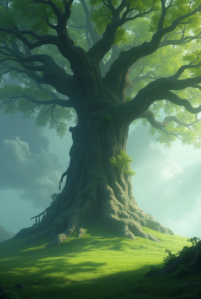 Nechar tree and the grass