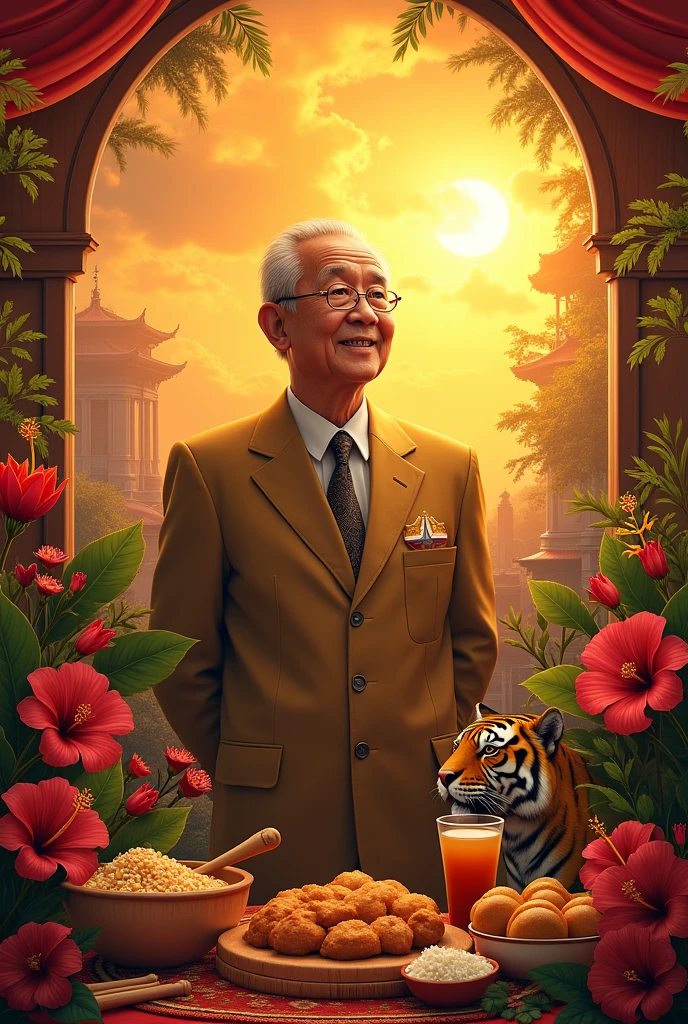 Happy Independence Day, Mr. Abdul Rahman, shining path, fatty rice, Teh Tarik, rolled bread, tiger, Hibiscus, rafflesia