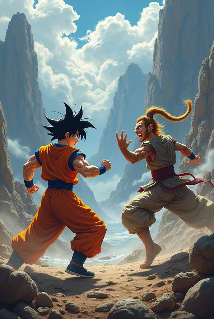 Goku fighting son wukong