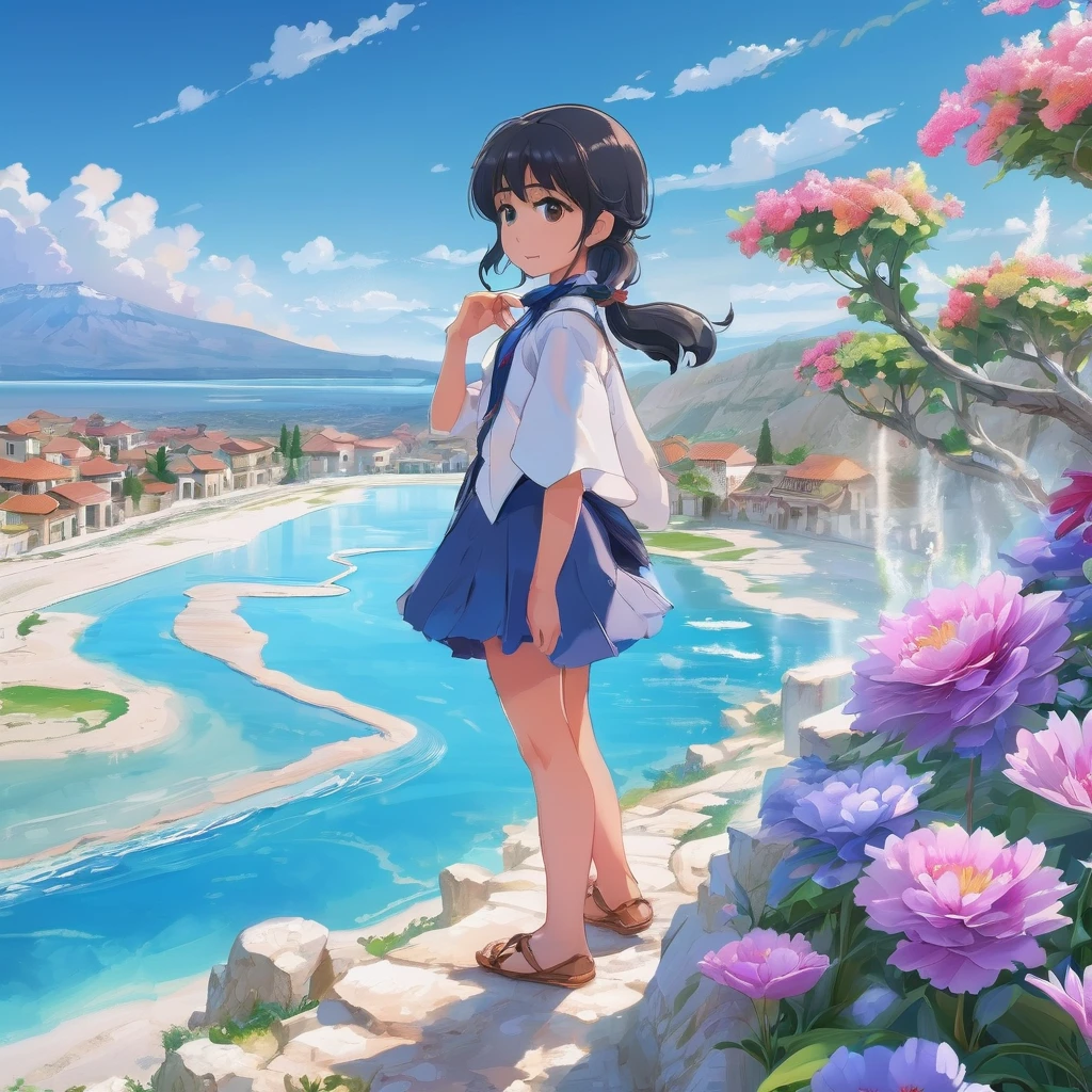 Young black-haired boy, talking, standing cute young girl, wearing cute clothes,
Hierapolis-Pamukkale beautiful and full-blooming heart flowers sea and island and sandy beach anime,
HD anime Hierapolis-Pamukkale beautiful and full-blooming heart flowers sea and island and sandy beach natural landscape,
Hierapolis-Pamukkale beautiful and full-blooming heart flowers sea and island and sandy beach anime scene,
Makoto Shinkai. —h 2160,
Anime Hierapolis-Pamukkale beautiful and full blooming heart flowers sea and island and sand beach natural landscape,
Makoto Shinkai style, Makoto Shinkai style,
Anime movie Hierapolis-Pamukkale beautiful and full blooming heart flowers sea and island and sand beach,
Neo Hierapolis-Pamukkale beautiful and full blooming heart flowers sea and island and sand beach natural background,
Studio Ghibli's Makoto Shinkai,
Hierapolis-Pamukkale beautiful and full blooming heart flowers sea and island and sand beach background.
Hierapolis-Pamukkale beautiful and full blooming heart flowers sea and island and sand beach natural painting,
Flying Hierapolis-Pamukkale beautiful and full blooming heart flowers sea and island and sand beach,
Hierapolis-Pamukkale beautiful and full blooming heart flowers sea and island and sand beach,
Quirky fantasy landscape art, magical world. Colorful.