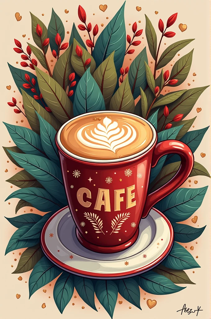 Create a flexi  art design for cafe which is unique, different and used for click pictures 