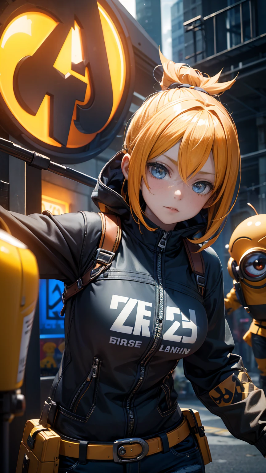 1girl, adorable girl, cute girl, beautiful girl, girl with blaze minion, girl with zombie minion, detailed portrait, realistic, photorealistic, photo-realistic:1.37, 8k, highres, masterpiece:1.2, ultra-detailed, professional, vivid colors, studio lighting, physically-based rendering, sharp focus, extreme detail description