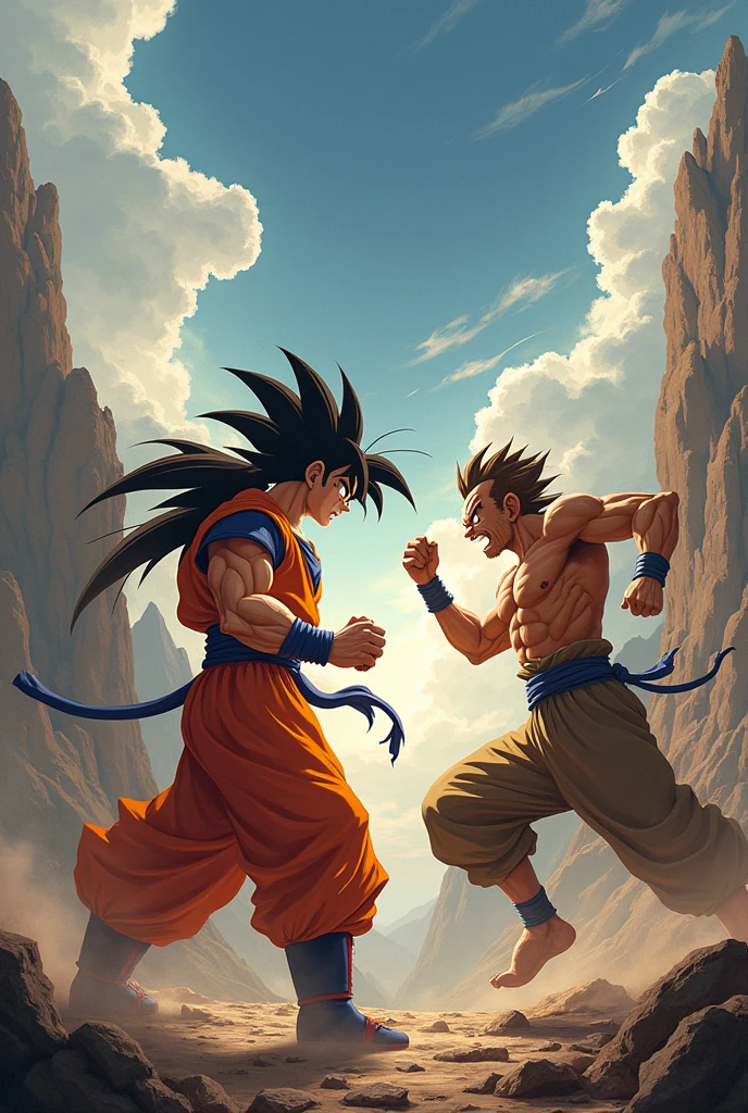 Goku fighting son wukong
