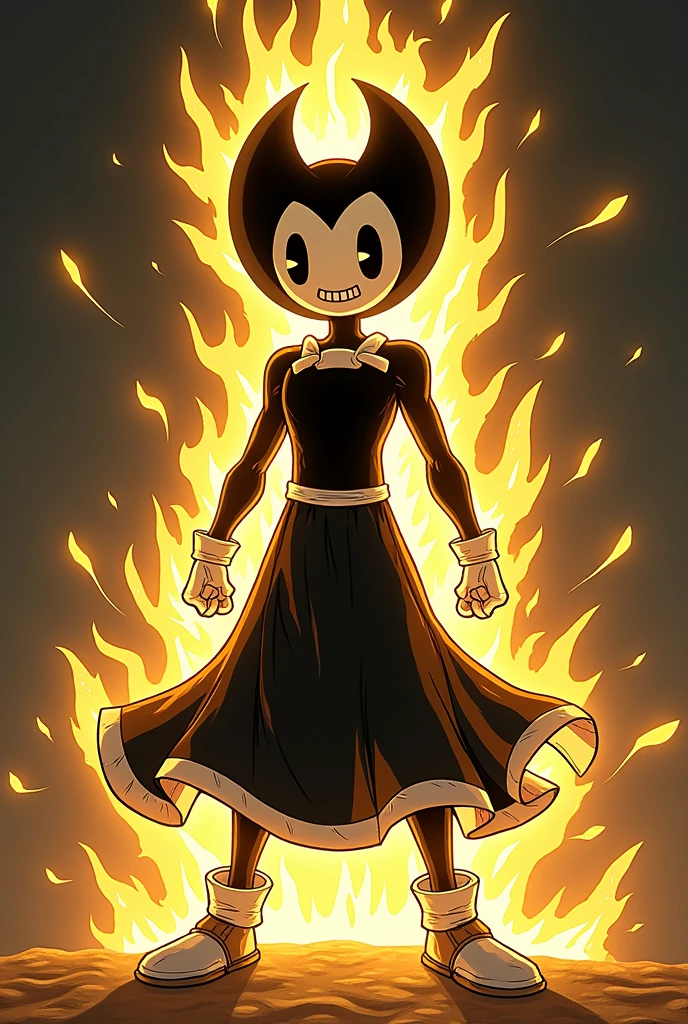 Bendy from the ink machine is a super sayian with a skirt