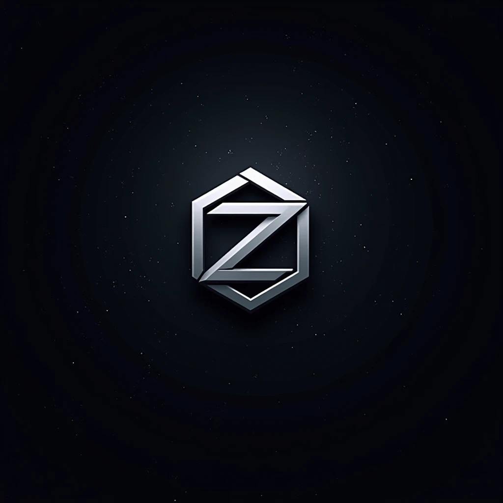 Logo for a private security company named zerif in space, Abstract Stylish "Z", inside a hexagon