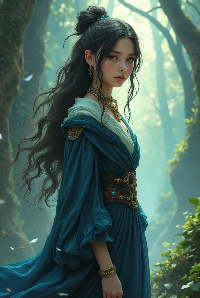 Elara (The Mystic)** Age 16 looks Hot 2D
- **Personality**: Mysterious, calm, and wise. Elara has a deep connection to the mystical forces of the world. She often speaks in riddles but possesses powerful magic and insight.