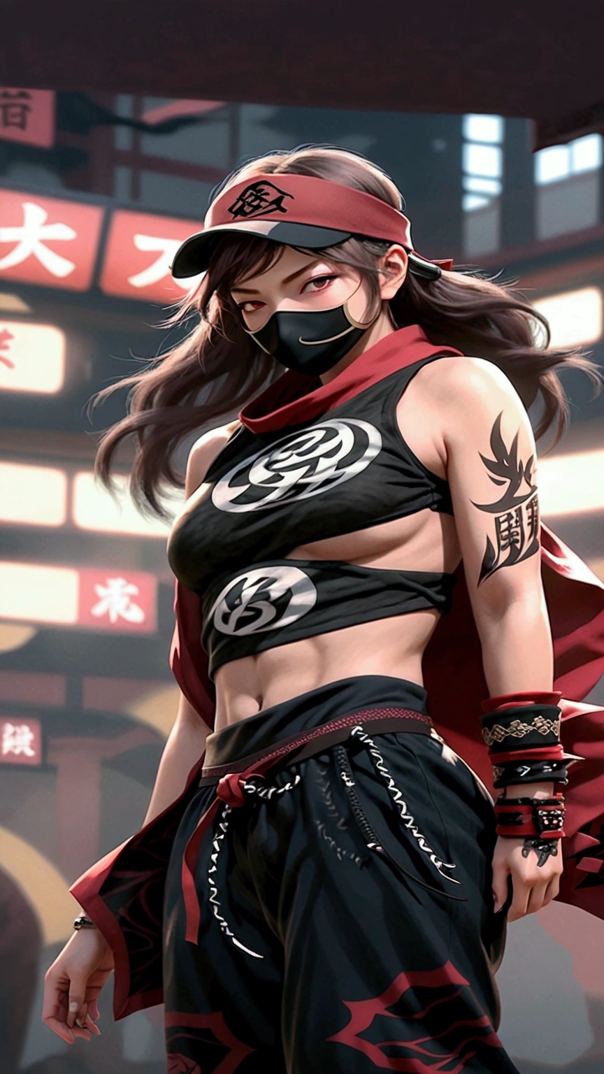 (Japanese sword &reference;Muramasa 2&reference;.2)Two beautiful women、Japanese swordを持った女性、Shinobi Costume、Warrior、Clear Eyes、{Arm tattoo、Warrior、Realistic battle scenes、敵Warriorの返りBlood、Blood、High resolution、Highest quality、Very detailed、8k、background、