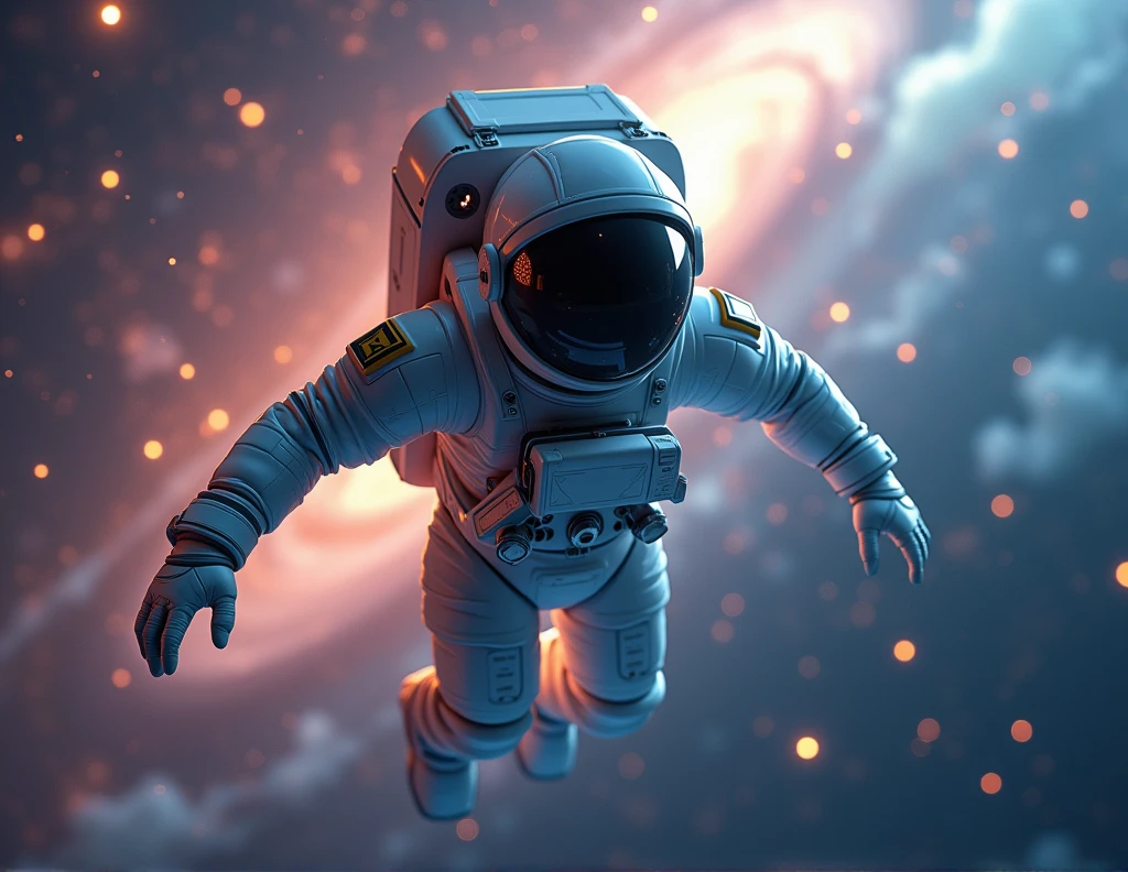 3d flying spaceman image