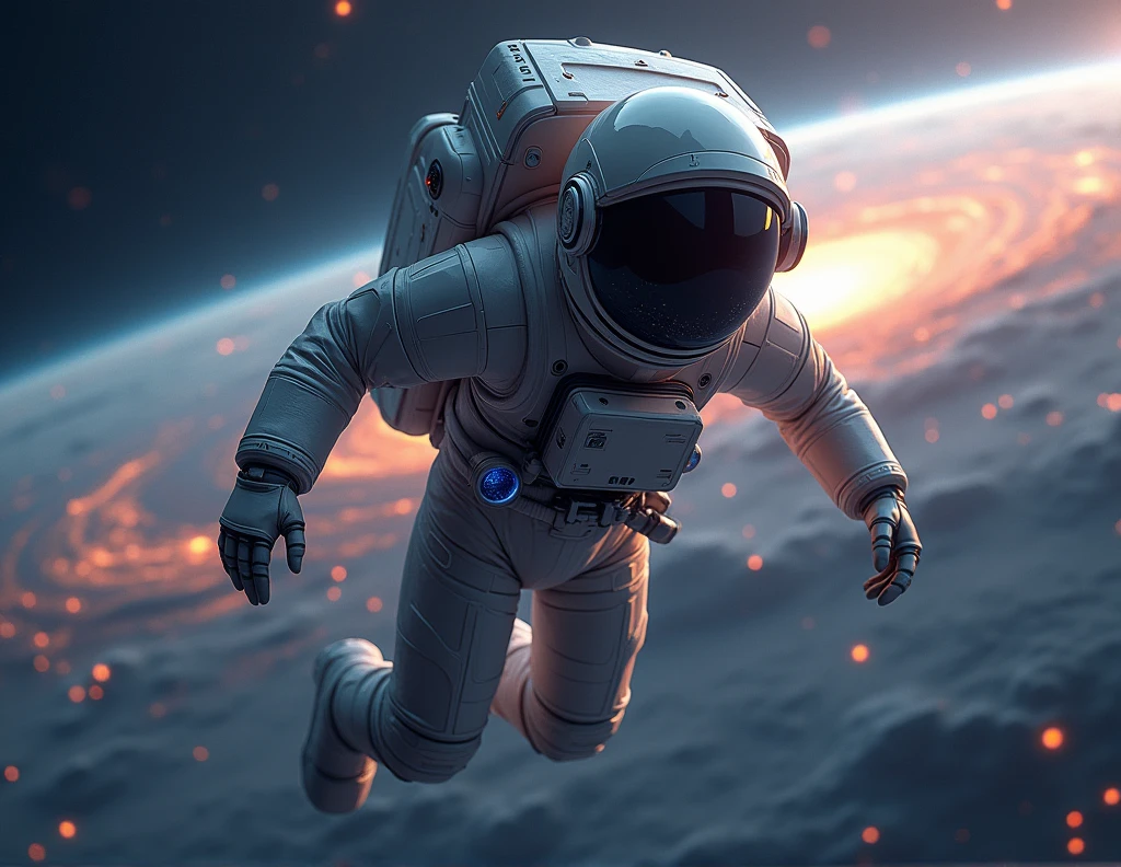 3d flying spaceman image