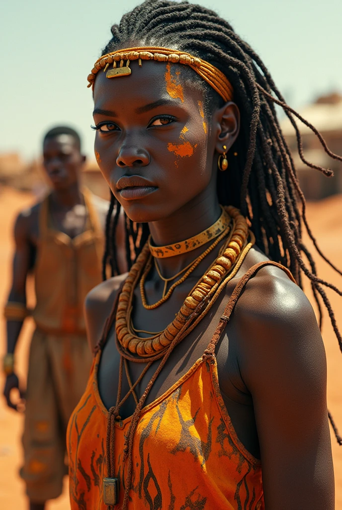 Make 6 pictures, Reimagine mad max if i was made in africa with 9 people in the image with american, african, asian models both male and female