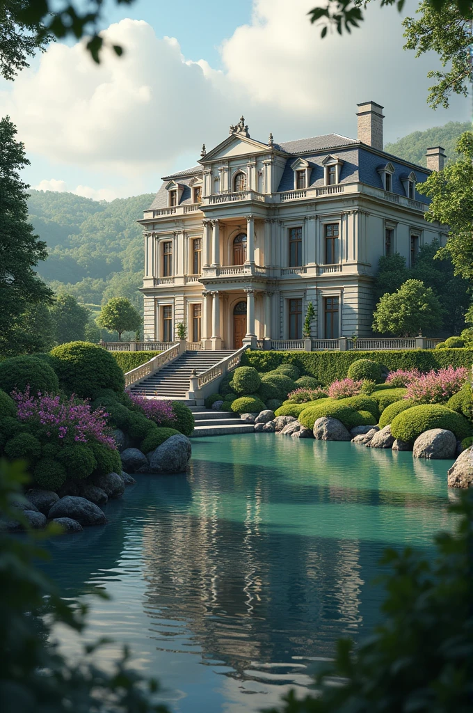 Mansion over a river