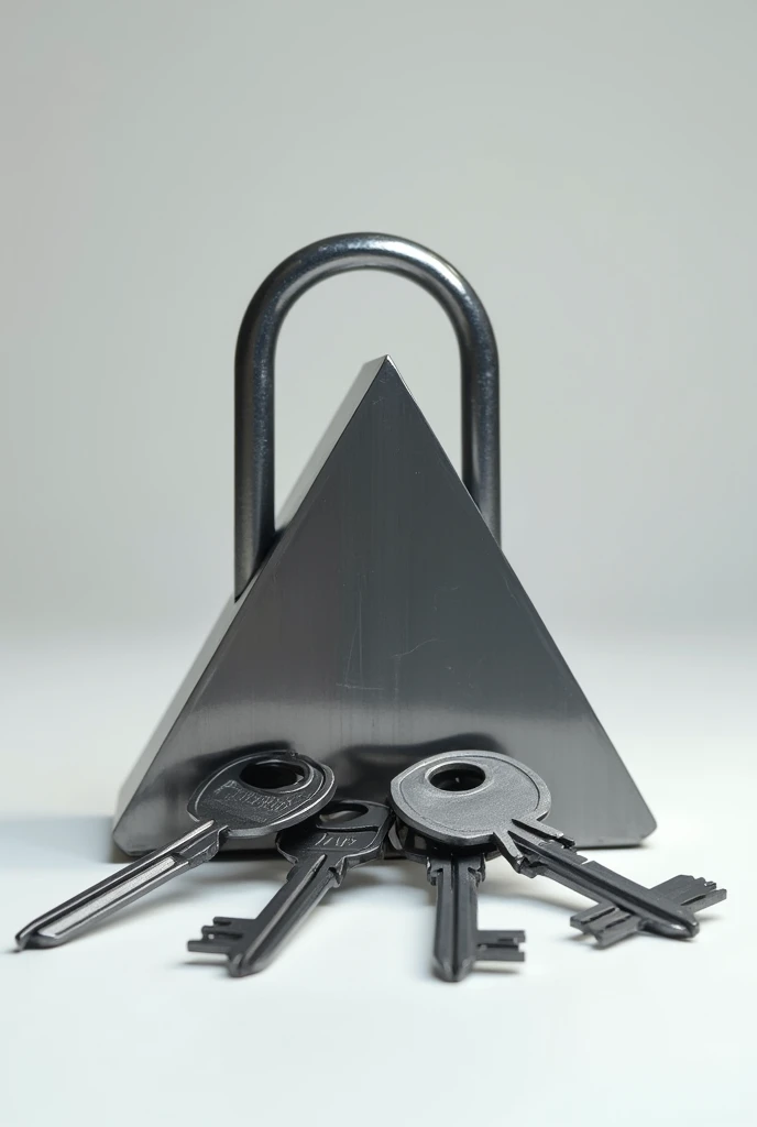 Triangle-shape padlock with 3 keys