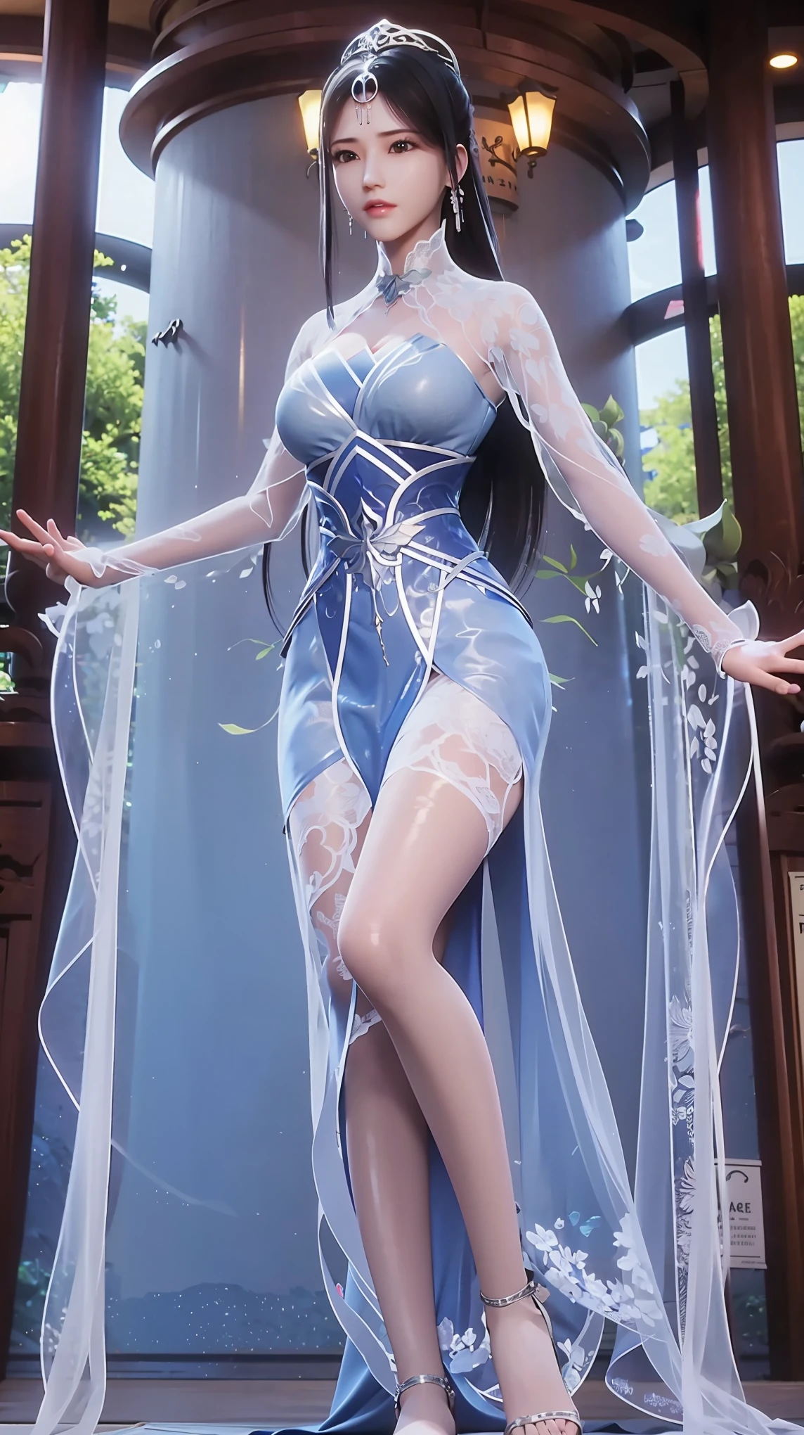 Arad woman in a dress sitting on a throne, cute anime waifu in a nice dress, trending on cgstation, 8K high quality detailed art, anime barbie in white, highly detailed exquisite fanart, Extremely detailed Artgerm, the anime girl is crouching, Flowing magic robe, Beautiful and attractive anime woman, WLOP 和 Sakimichan