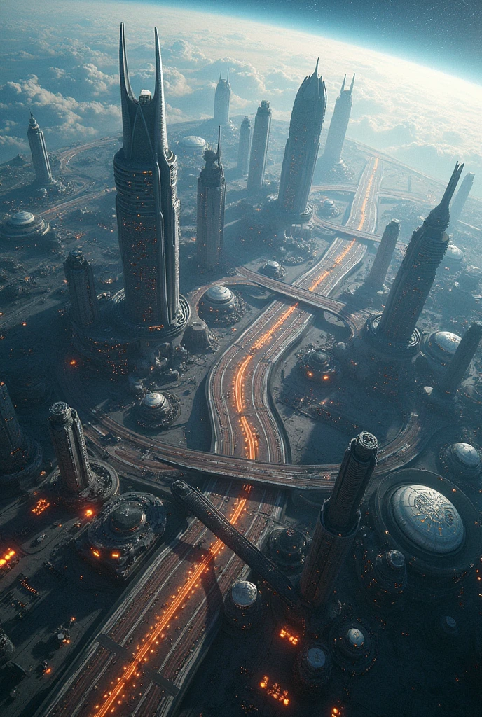 create a world seen as if it were being seen from space and leave the technological image