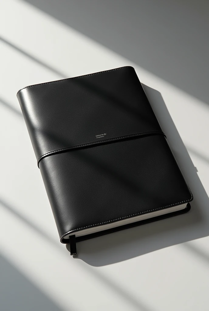 A journal with smooth black leather covers that is elegant to look at