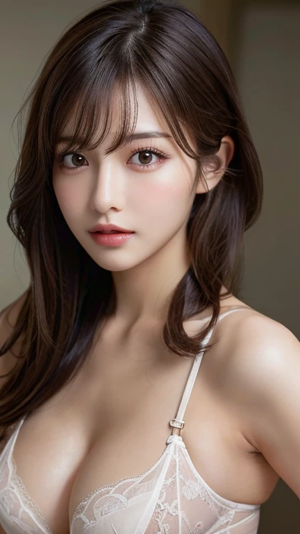 Realistic，（ High resolution：1.3），(Perfect Anatomy) High resolution，8k，1. Woman with perfect body， Highly detailed face and eye，Random Hairstyles，Sexy Lingerie，String， (Beautiful Face)，Age 20，Large breasts ，Exposing cleavage,Random sexy poses，Butt，close ~ eye