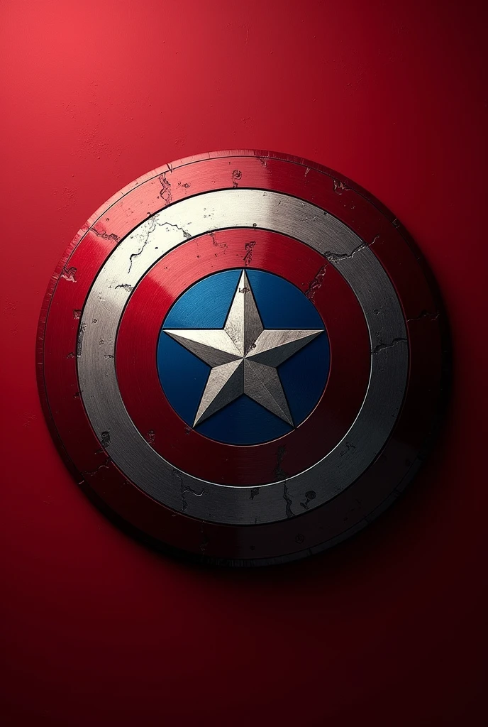 Create a mobile wallpaper in red baground with the logo of captain America shield