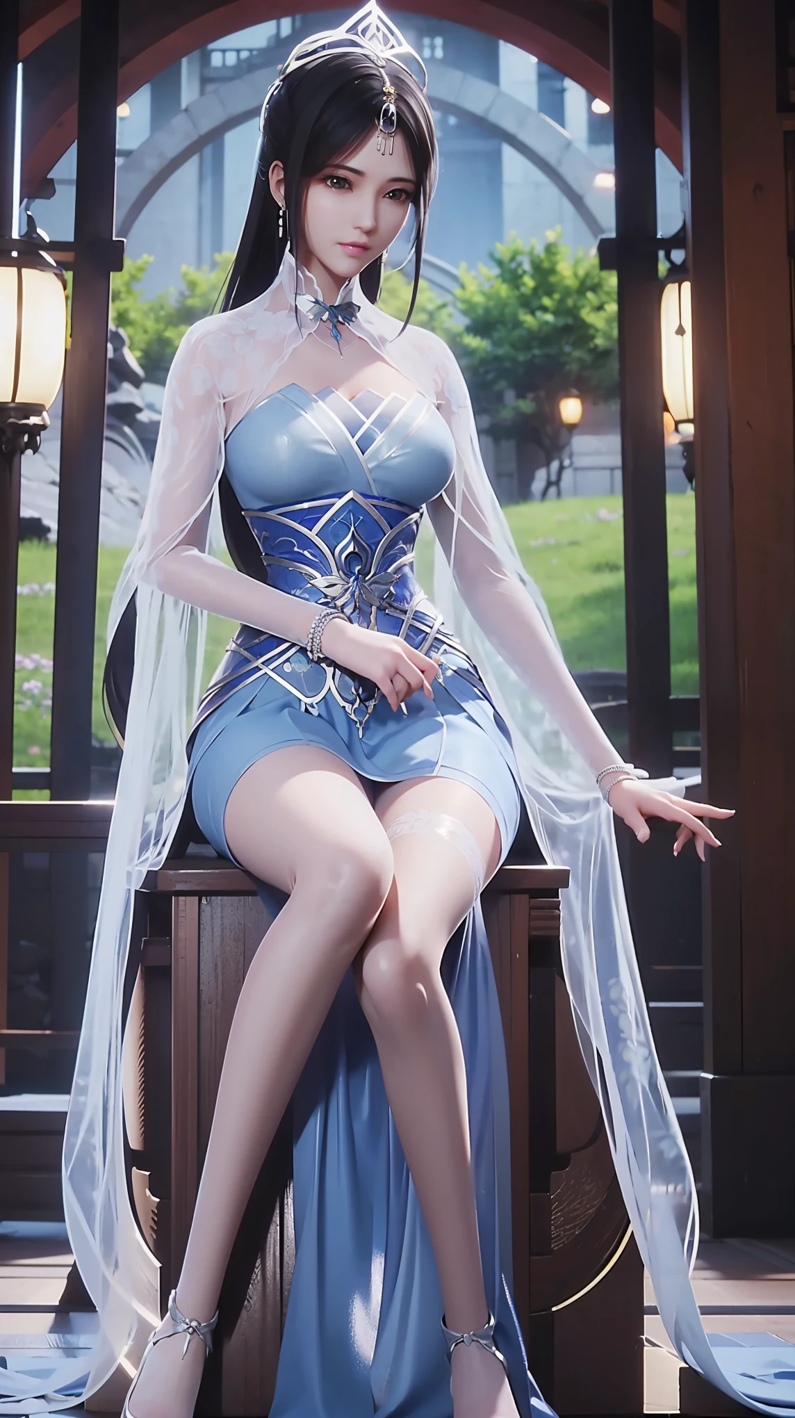 Arad woman in a dress sitting on a throne, cute anime waifu in a nice dress, trending on cgstation, 8K high quality detailed art, anime barbie in white, highly detailed exquisite fanart, Extremely detailed Artgerm, the anime girl is crouching, Flowing magic robe, Beautiful and attractive anime woman, WLOP 和 Sakimichan
