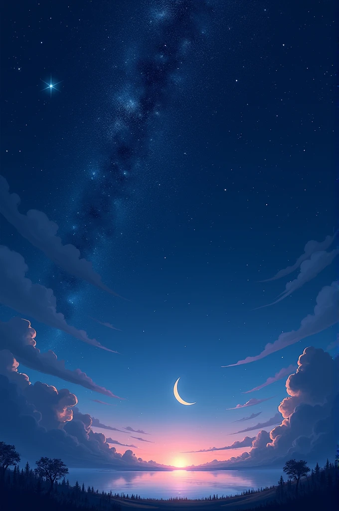 Beautiful night scene with shining stars