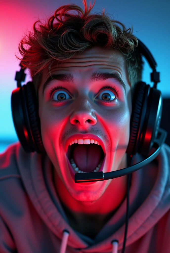 Sucking man gaming reaction using YouTube Thumbnail images