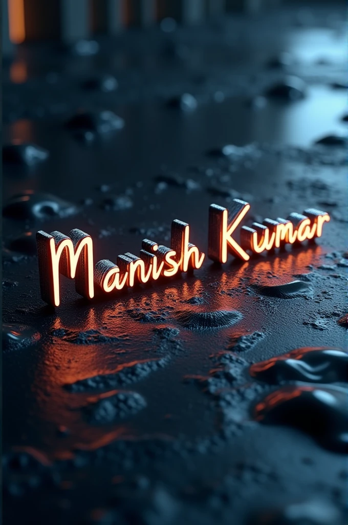Create a stylish 4D text , text name is,manish kumar