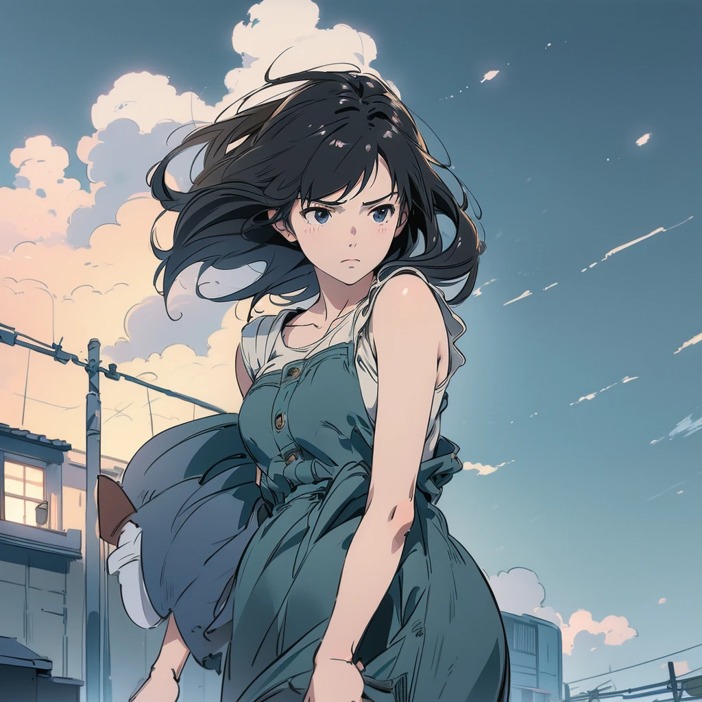 (masterpiece, Highest quality, Highest quality), (Very detailed, The perfect solution), ((16K, High resolution)) ,Makoto Shinkai'style, (masterpiece, Highest quality, Highest quality), (Very detailed, The perfect solution), Cumulonimbus、Lakeside House、Red Moon、lanthanum