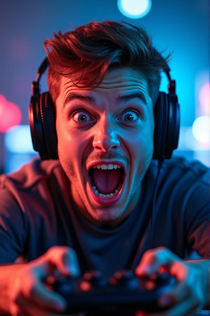 Sucking man gaming reaction using YouTube Thumbnail images