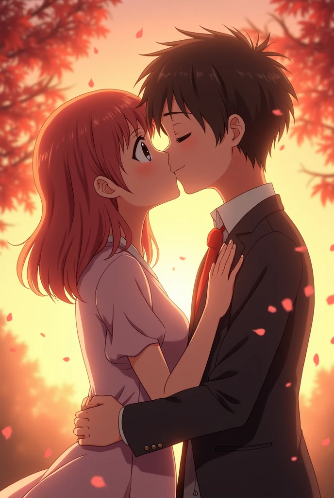 Generates urabe san ya tsubaky kun in an ending with a kiss for his anime