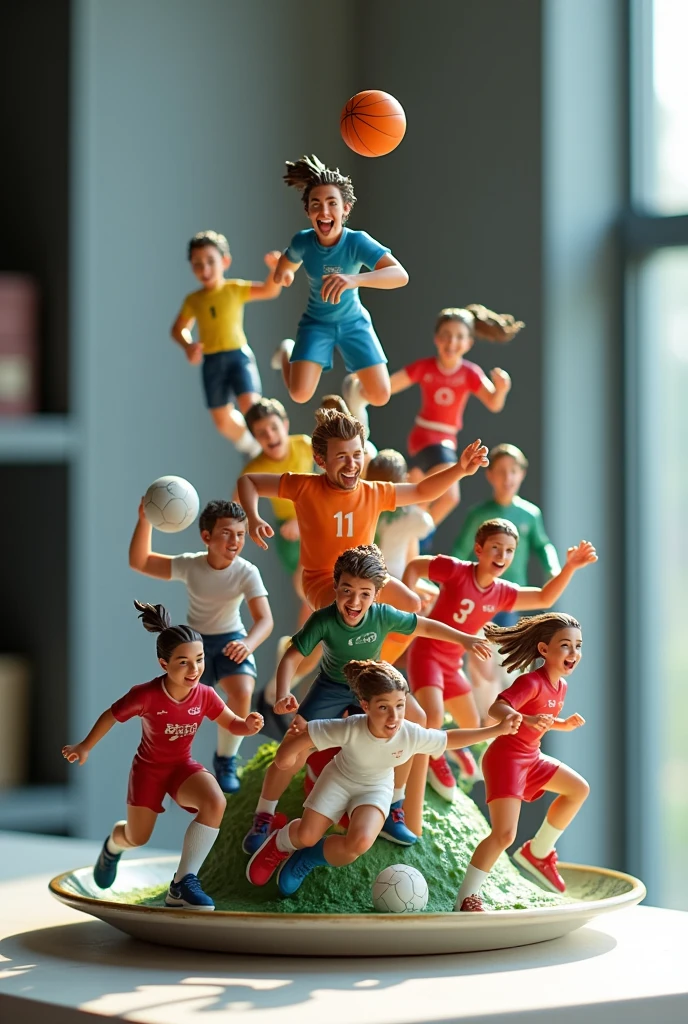 mini sports figurines as table centerpiece for sports related events