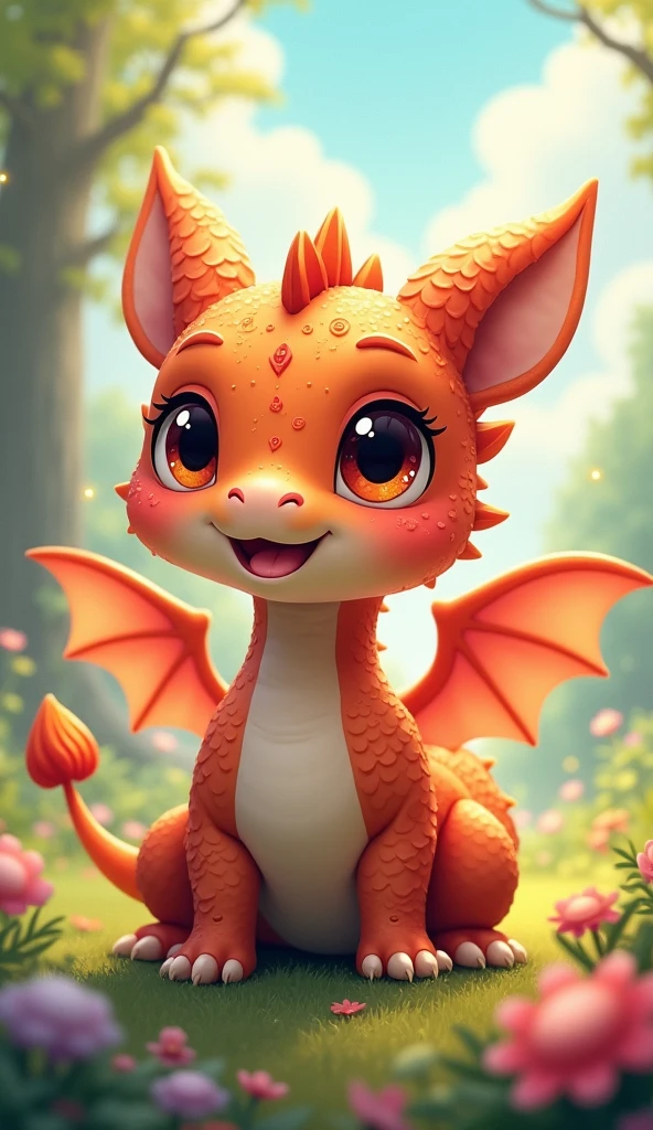 (ultra detailed)、Dragon、cute、character、smile、anime