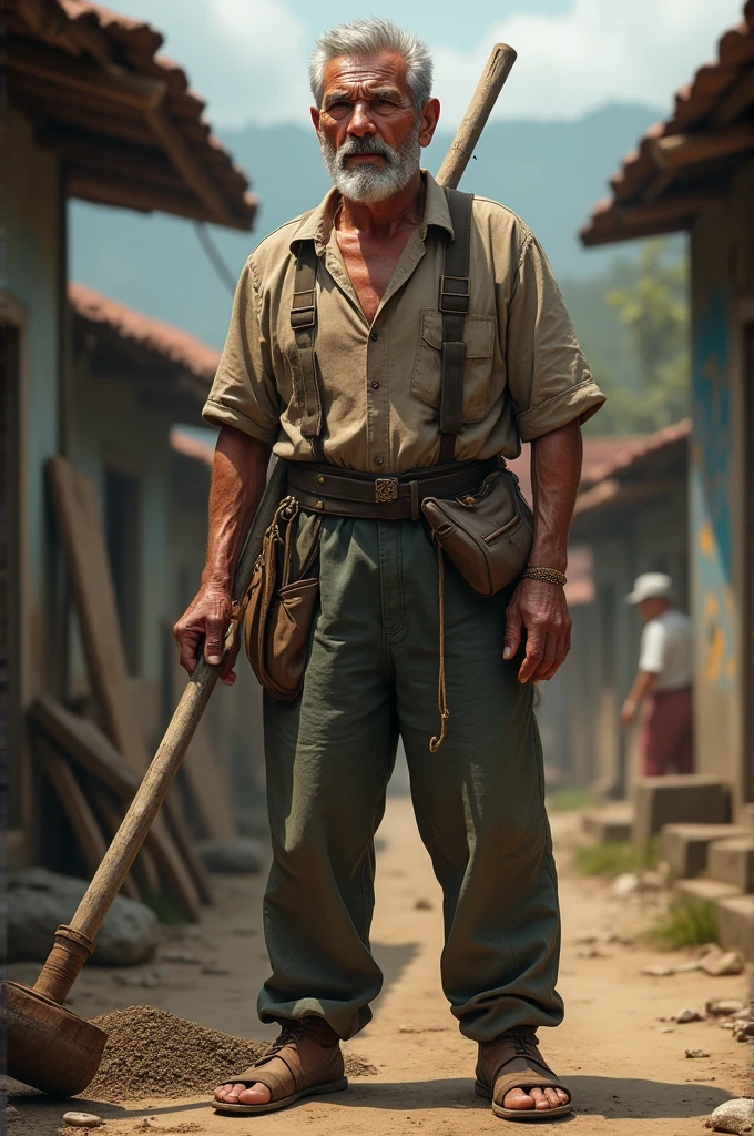 Mang Ramon as a hardworking and determined laborer from a small town. Highlight his reputation for being diligent and persistent, yet note his awareness of the physical weakness that comes with aging.