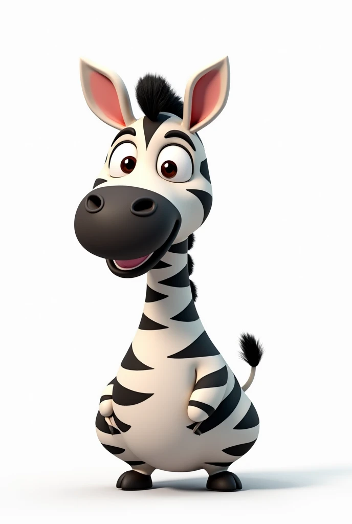 Cartoon zebra on white background