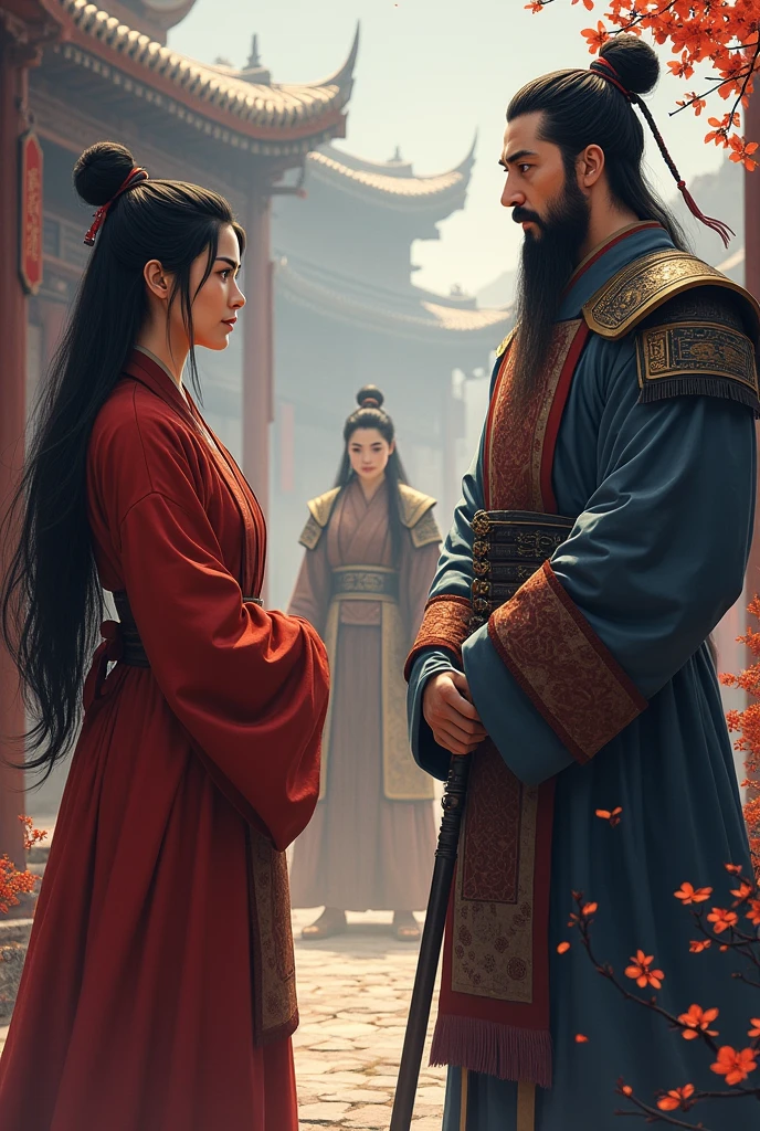 The two sisters-in-law then asked if he knew where Liu Bei was. Guan Yu said that he did not know yet.