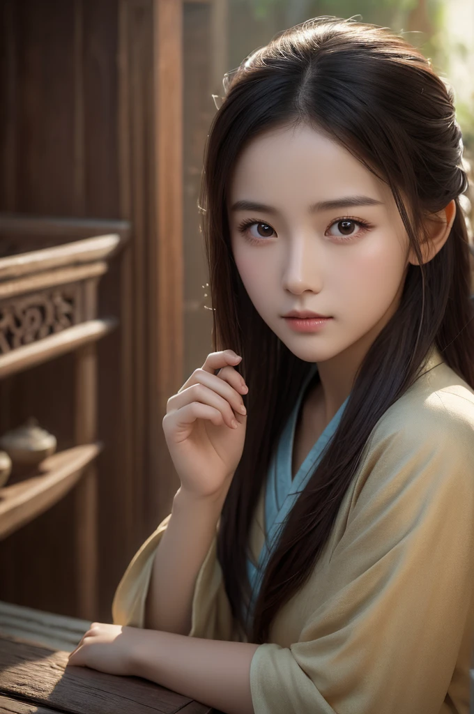 {high quality}, Octane Rendering, Ultra HD, Depth of written boundary, amazing, Cinematic, ancient China, One girl, Cute Face, alone, Feiyufu,