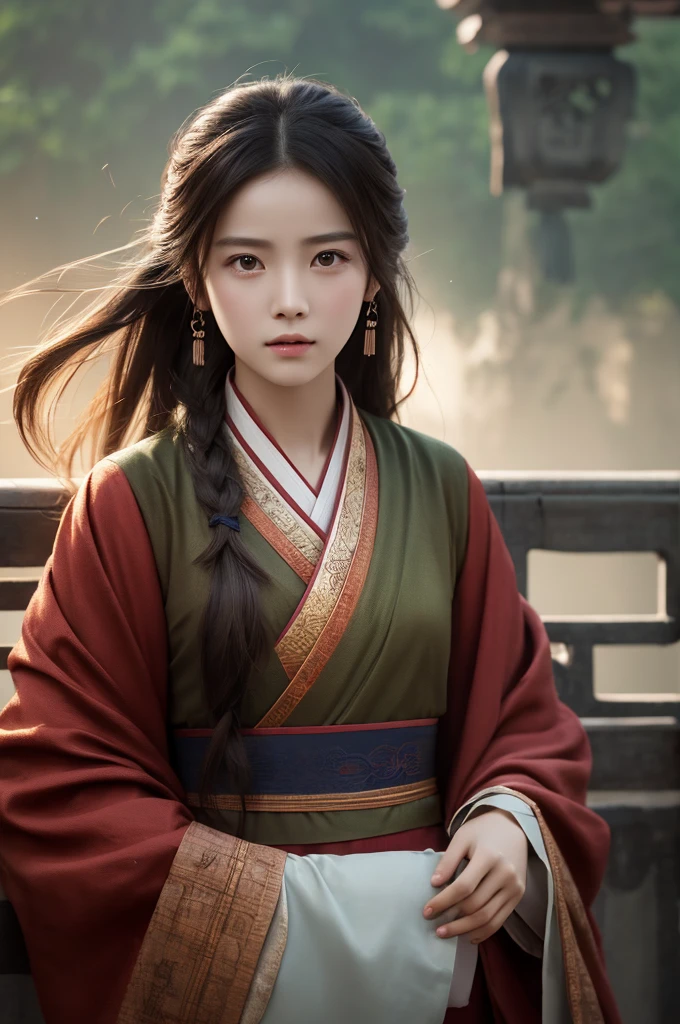 {high quality}, Octane Rendering, Ultra HD, Depth of written boundary, amazing, Cinematic, ancient China, One girl, Cute Face, alone, Feiyufu,