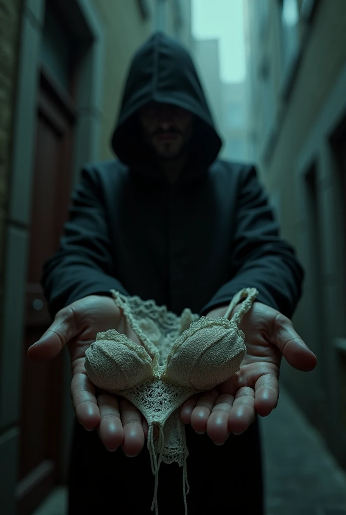 Man giving away lingerie
