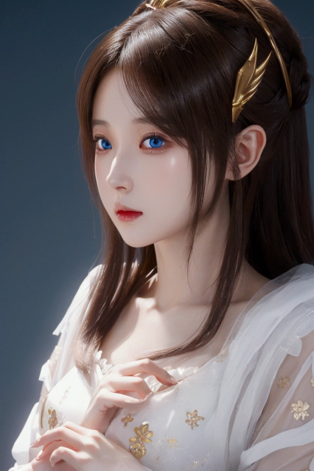 A full body picture of Princess Zelda, Brown hair, blue eyes, Dress up《Assassin&#39;s Creed》The Assassin, White+gold，配White面具和gold细节的头巾, XL Bust, Use wrist blade. background: Renaissance City. Unreal Engine 5, Japanese cartoons, Japanese cartoons style, masterpiece, Well drawn eyes, Very well drawn face, Delicate eyes, The face is rich in detail, 8K, Light and shadow effects.  
