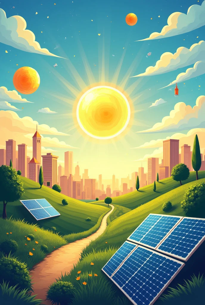 Create a simple poster about utilization/uses of solar energy
