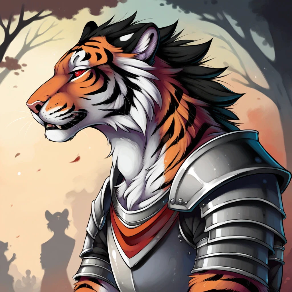 truegrave9, score_9, score_8_up, score_7_up, score_6_up, tiger, with ebony black fur and ultra-red eyes in demonic armor