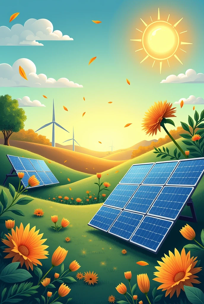 Create a simple poster about utilization/uses of solar energy