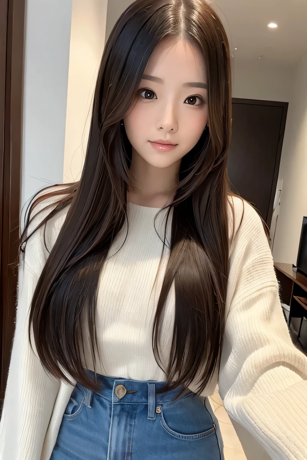 Beautiful woman, Long hair, front
