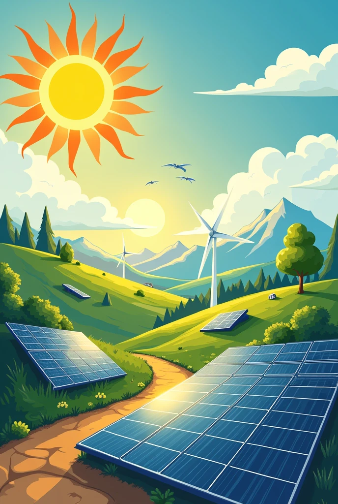 Create a simple poster about utilization/uses of solar energy