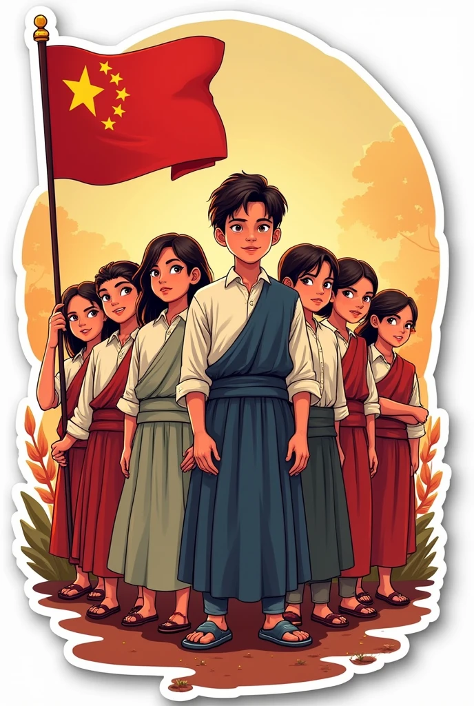 Make a WhatsApp sticker with the Youth Pledge theme, including authentic themes, funny, and impress those who see. And add a red and white flag theme and wear traditional clothes.
