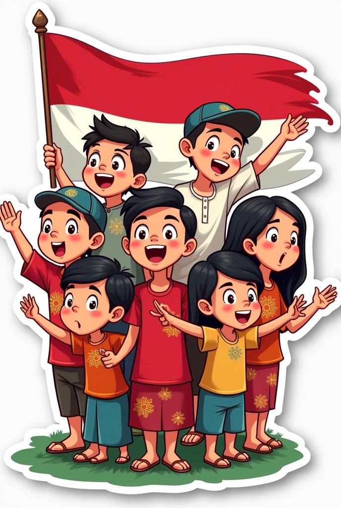 Make a WhatsApp sticker with the Youth Pledge theme, including authentic themes, funny, and impress those who see. And add the Indonesian flag theme and wear traditional clothes.
