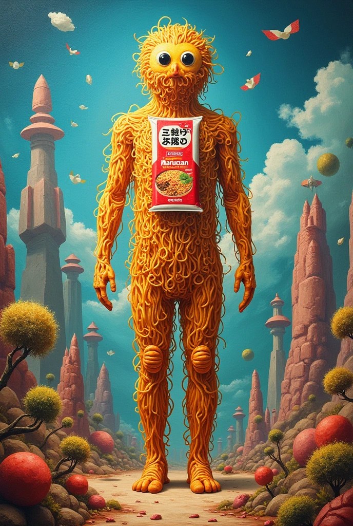 Surrealist painting with maruchan soup

